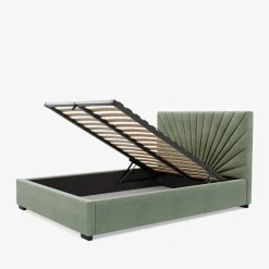 inny Łóżko tapicerowane zielone FELICIA CORTO 140x200 cm