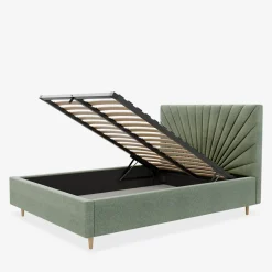 inny Łóżko tapicerowane zielone FELICIA ALTO 140x200 cm