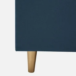 Łóżka Tapicerowane|Łóżka|inny Łóżko welurowe granatowe SANTADI 140x200 cm