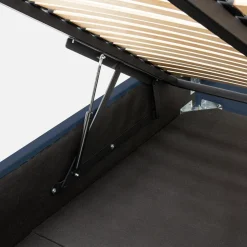 inny Łóżko welurowe granatowe SANTADI 160x200 cm