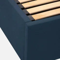 inny Łóżko welurowe granatowe SANTADI 160x200 cm