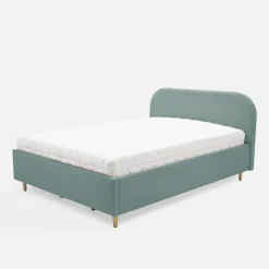 inny Łóżko welurowe miętowe SANTADI 90x200 cm