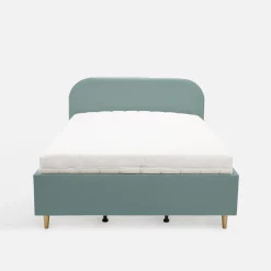 inny Łóżko welurowe miętowe SANTADI 90x200 cm