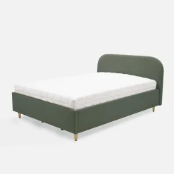 Łóżka Tapicerowane|Łóżka|inny Łóżko welurowe oliwkowe SANTADI 160x200 cm