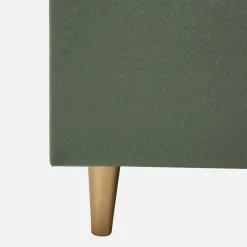 Łóżka Tapicerowane|Łóżka|inny Łóżko welurowe oliwkowe SANTADI 160x200 cm