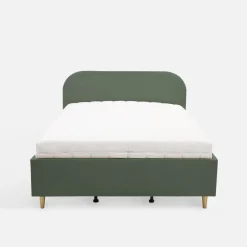 Łóżka Tapicerowane|Łóżka|inny Łóżko welurowe oliwkowe SANTADI 90x200 cm