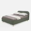 Łóżka Tapicerowane|Łóżka|inny Łóżko welurowe oliwkowe SANTADI 140x200 cm