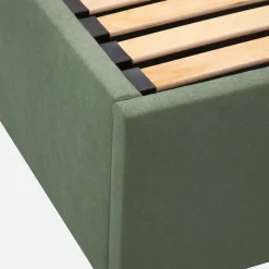 Łóżka Tapicerowane|Łóżka|inny Łóżko welurowe oliwkowe SANTADI 140x200 cm