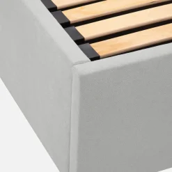 inny Łóżko welurowe szare SANTADI 90x200 cm