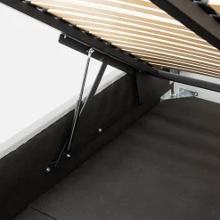 Łóżka Tapicerowane|Łóżka|inny Łóżko welurowe szare SANTADI 180x200 cm