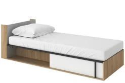 Dzieci LENART Łóżko z materacem i pojemnikiem 90 cm lewe IMOLA