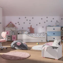 Dzieci Łóżko z materacem szare TOP BABY 80x160