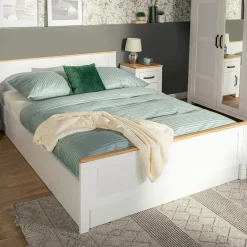 Łóżko z pojemnikiem i stelażem LANZETTE 160x200 cm