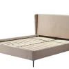 Łóżko ze stelażem beżowe KEQUN 160x200 cm