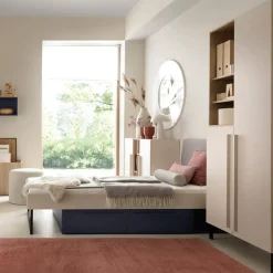 Dzieci inny Łóżko ze stelażem beżowe SERGIO 90x200 cm