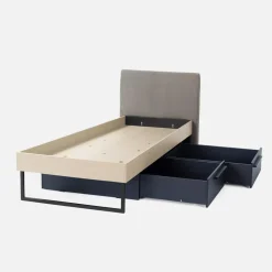 Dzieci inny Łóżko ze stelażem beżowe SERGIO 90x200 cm