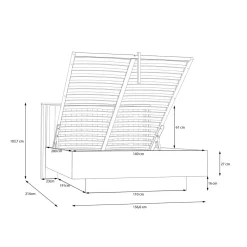 Łóżka|FORTE Łóżko ze stelażem i oświetleniem RANKIN 140x200