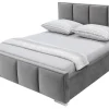 Łóżka Tapicerowane|Łóżka| Łóżko ze stelażem i pojemnikiem szare FABRIZZIO SQUERE P 180x200 cm