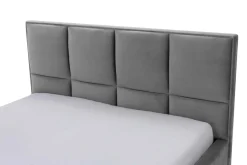 Łóżka Tapicerowane|Łóżka| Łóżko ze stelażem i pojemnikiem szare FABRIZZIO SQUERE P 180x200 cm