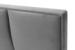 Łóżko ze stelażem i pojemnikiem szare FABRIZZIO SQUERE P 140x200 cm