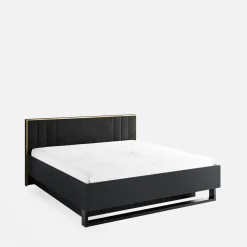 Łóżka|inny Łóżko ze stelażem i pojemnikiem czarne MOND 160x200