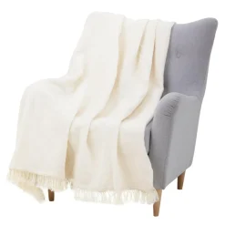 Koce I Narzuty| Koc bawełniano-akrylowy ECRU 150x200 cm