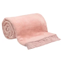 Koce I Narzuty| Koc bawełniano-akrylowy RÓŻOWY 150x200 cm