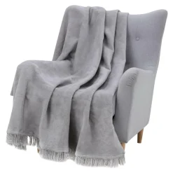 Koc bawełniano-akrylowy SZARY 150x200 cm