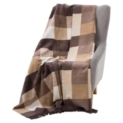 Koce I Narzuty| Koc bawełniano-akrylowy w kratę 150x200 cm