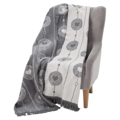 Koce I Narzuty| Koc bawełniano-akrylowy w serca 150x200 cm