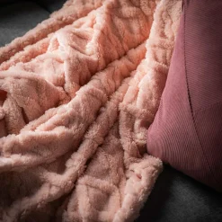 Koce I Narzuty|inny Koc jasnoróżowy NORDIC 150x200 cm