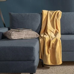 Koce I Narzuty|inny Koc musztardowy RENEE 130x160 cm