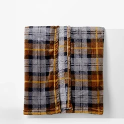 Koce I Narzuty|inny Koc w kratę brązowy CODIE 130x160 cm