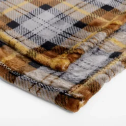 Koce I Narzuty|inny Koc w kratę brązowy CODIE 130x160 cm