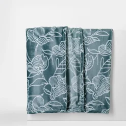 inny Koc w kwiaty turkusowy CODIE 130x160 cm