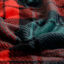 Koc w szkocką kratę zielono-czerwony TYLOR 150x200 cm