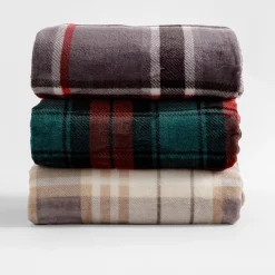 Koc w szkocką kratę zielono-czerwony TYLOR 150x200 cm