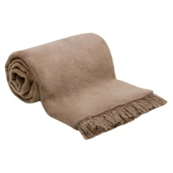 Koc z bawełną jasny brąz 150x200 cm