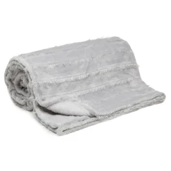 Estetica Koc z frędzlami jasnoszary ASHA 130x160 cm