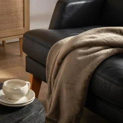 inny Koc z sherpą brązowy CASMIR 130x160 cm