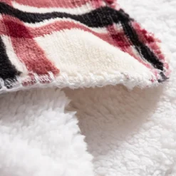 inny Koc z sherpą kremowy kratka DOLLY 150x200 cm