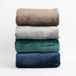 Koce I Narzuty|inny Koc z sherpą szary CASMIR 130x160 cm