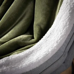 Koce I Narzuty|inny Koc z sherpą zielony DOLLY 150x200 cm