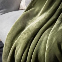 Koce I Narzuty|inny Koc z sherpą zielony DOLLY 150x200 cm
