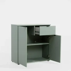 FORTE Komoda 2- drzwiowa z szufladą GANYMEDE szałwia