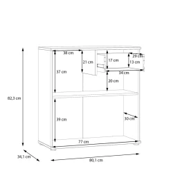 Komody|FORTE Komoda 2- drzwiowa z szufladą GANYMEDE ceglasty