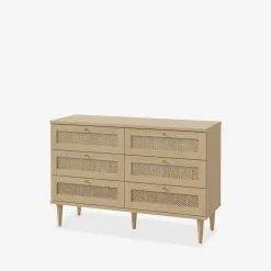 FORTE Komoda boho z 6 szufladami CALASETTA