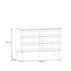FORTE Komoda boho z 6 szufladami CALASETTA