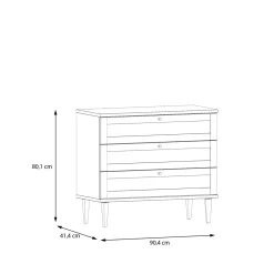 FORTE Komoda boho z 3 szufladami CALASETTA