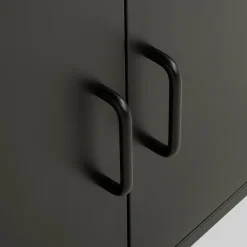 Komody|inny Komoda 2-drzwiowa grafitowo-czarna SOLANS